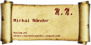 Mirkai Nándor névjegykártya
